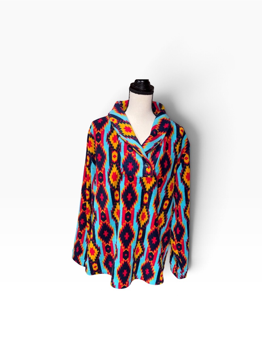 Outback Trading Co JANET Women  Pullover Heavy Fleece Aztec Print Plus Sz Lounge